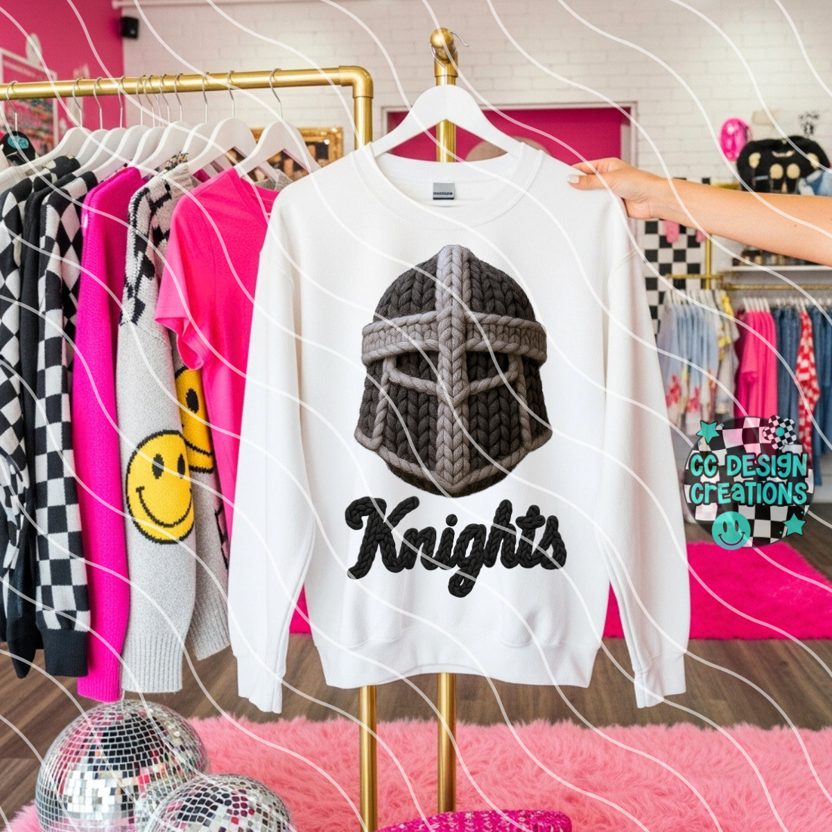 FAUX YARN Knights Mascot PNG Digital Download