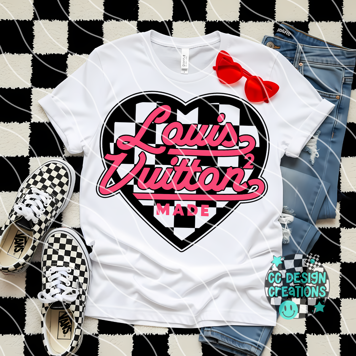 Pink Black Louis PNG Digital Download