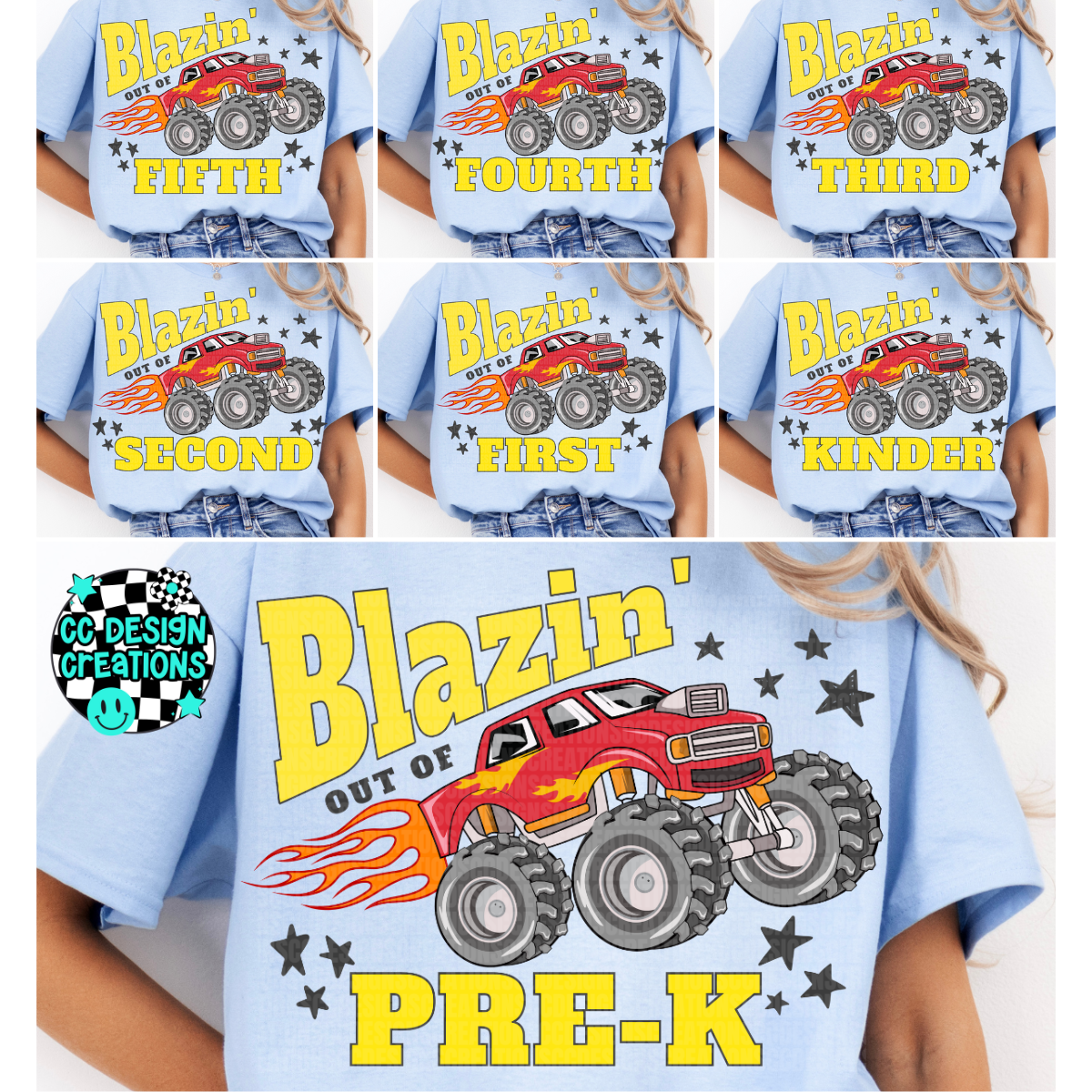 Blazin Out of School Bundle PNG Digital Download (7 Files)