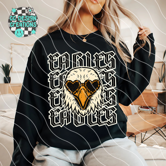 Eagles Preppy Grunge Mascot PNG Digital Download