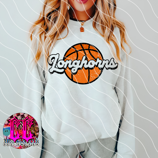 LONGHORNS BASKETBALL MASCOT PNG DIGITAL DOWNLOAD