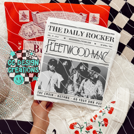 Rock N Roll Newspaper Fle etwo od Mac PNG Digital Download