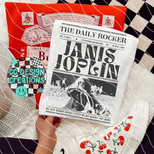 Rock N Roll Newspaper Ja nis Jop lin PNG Digital Download