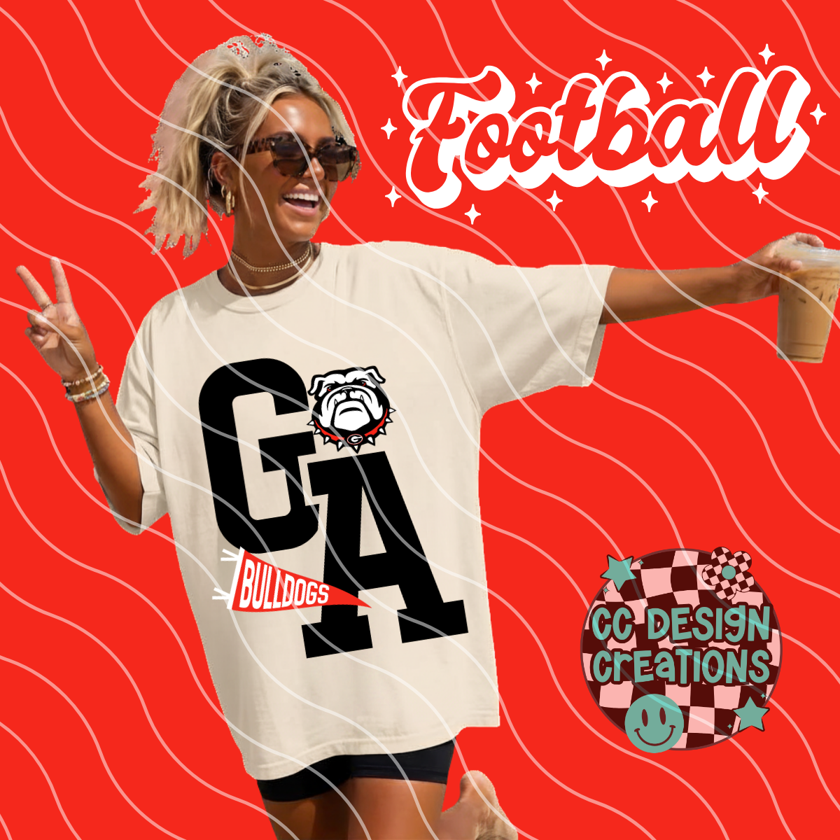 GEORGIA FOOTBALL VARSITY PNG DIGITAL DOWNLOAD (WHITE + BLACK INCLUDED)