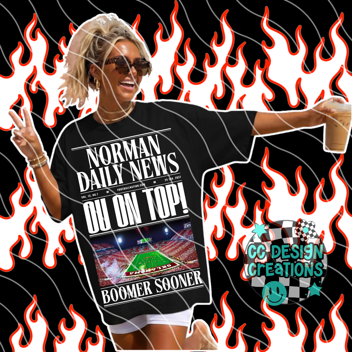 NORMAN DAILY FOOTBALL NEWS PNG DIGITAL DOWNLOAD (WHITE + BLACK INCLUDED)