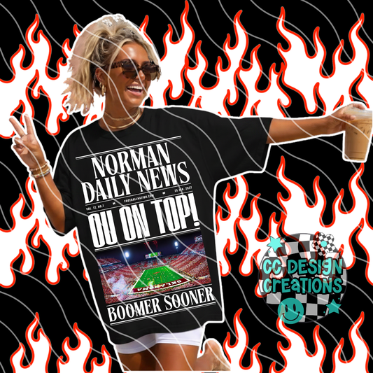 NORMAN DAILY FOOTBALL NEWS PNG DIGITAL DOWNLOAD (WHITE + BLACK INCLUDED)