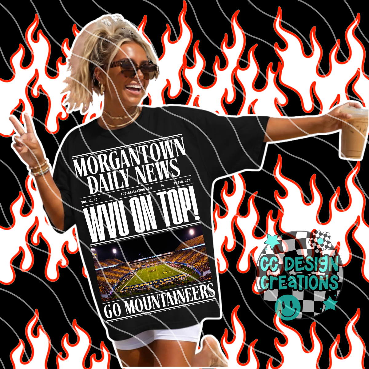 MORGANTOWN DAILY FOOTBALL NEWS PNG DIGITAL DOWNLOAD (WHITE + BLACK INCLUDED)