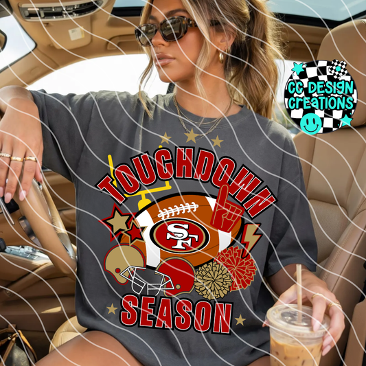 NINERS TOUCHDOWN SEASON PNG DIGITAL DOWNLOAD