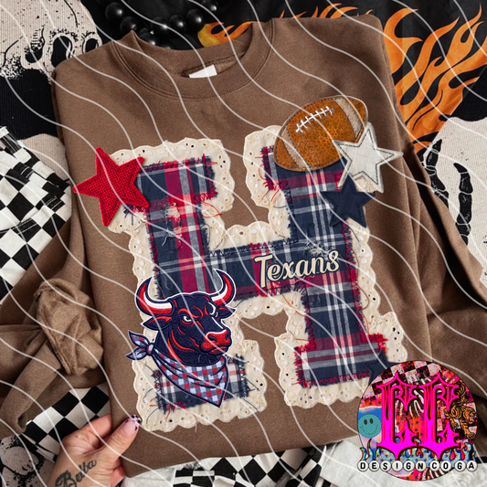 TEXANS STITCHED FOOTBALL PNG DIGITAL DOWNLOAD