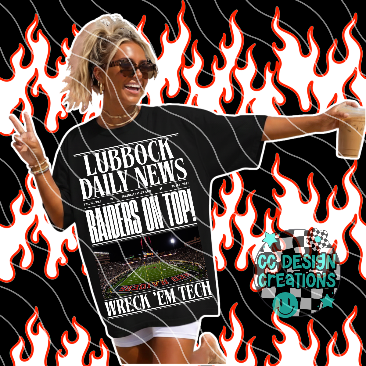 LUBBOCK DAILY FOOTBALL NEWS PNG DIGITAL DOWNLOAD (WHITE + BLACK INCLUDED)