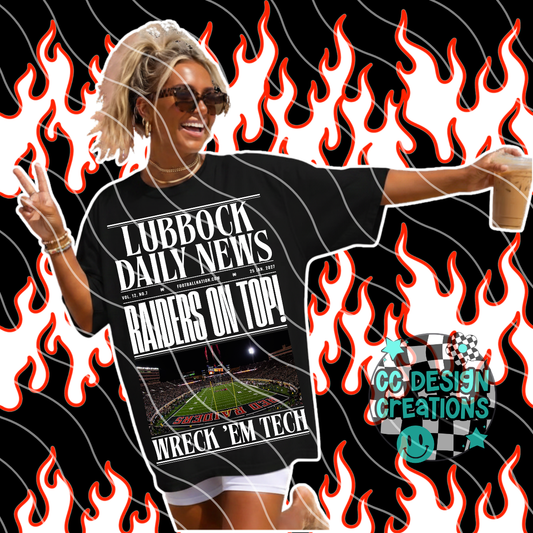LUBBOCK DAILY FOOTBALL NEWS PNG DIGITAL DOWNLOAD (WHITE + BLACK INCLUDED)