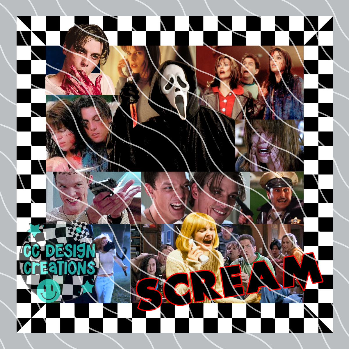 Scream Summer Movie Collage PNG Digital Download