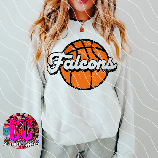 FALCONS BASKETBALL MASCOT PNG DIGITAL DOWNLOAD