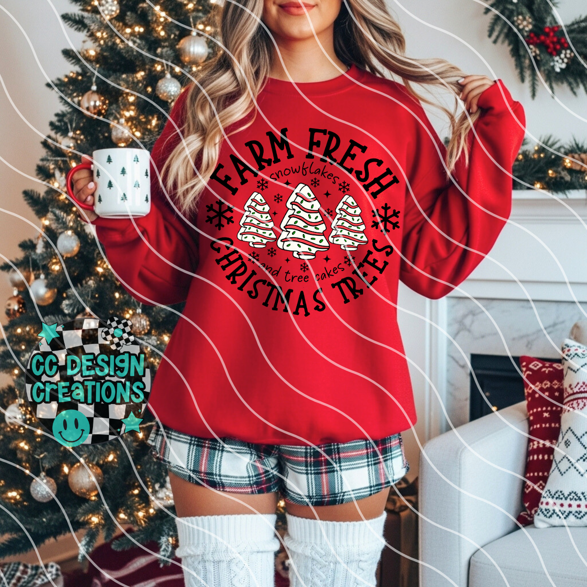 Farm Fresh Christmas Trees PNG Digital Download