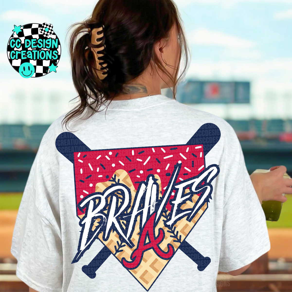 Braves Baseball Drip PNG Digital Download