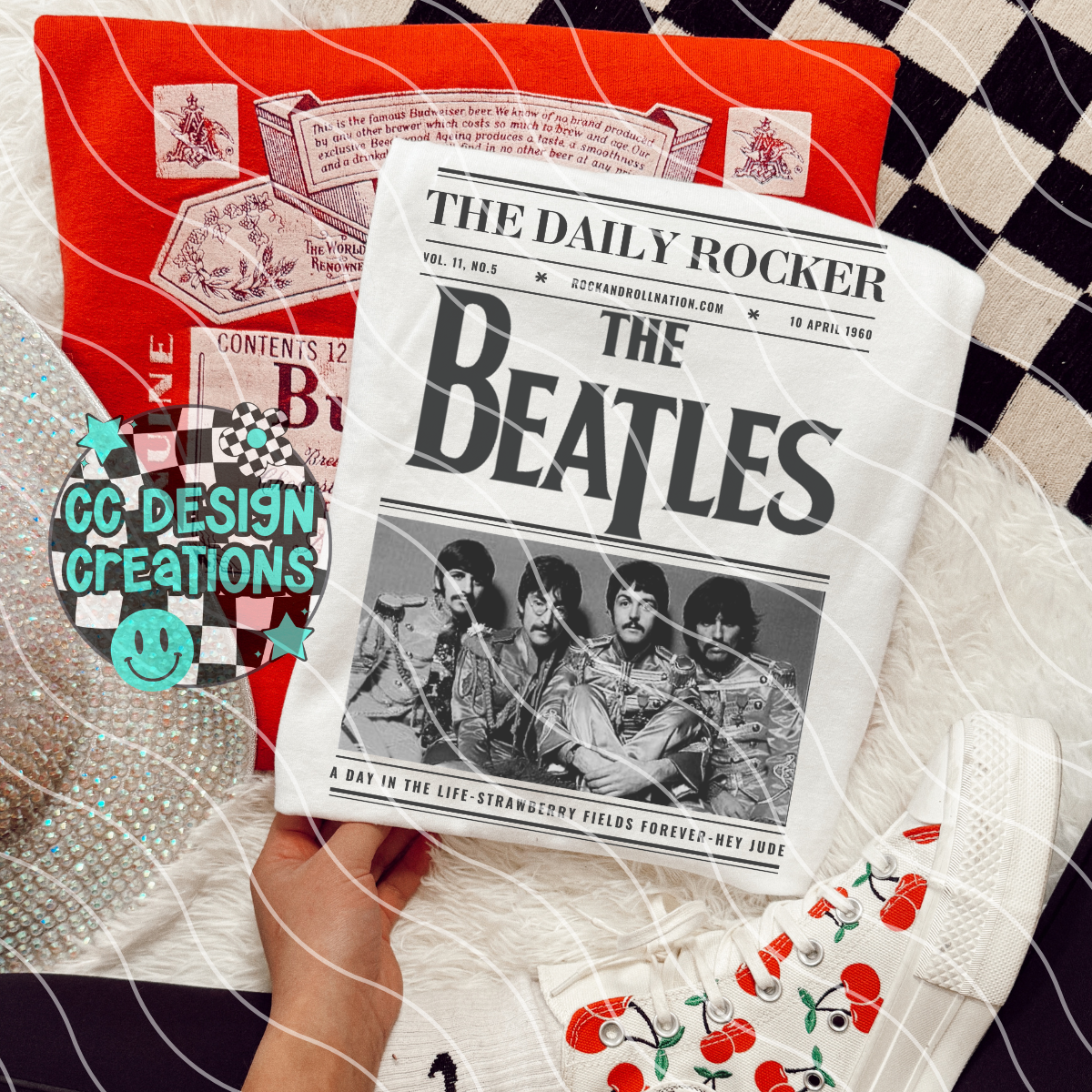 Rock N Roll Newspaper Beat les PNG Digital Download