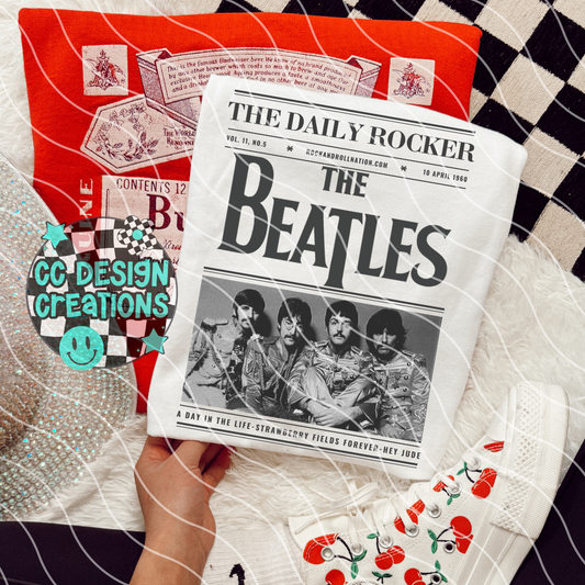 Rock N Roll Newspaper Beat les PNG Digital Download