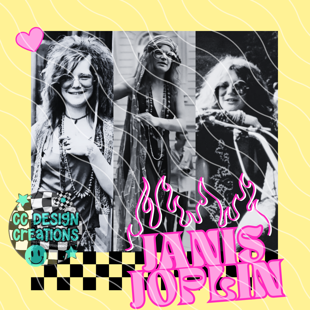 Janis Neon Summer Music PNG Digital Download