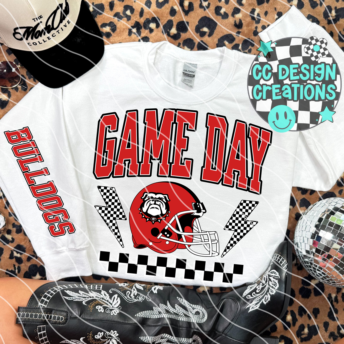 Bulldogs Game Day Retro Football PNG Digital Download