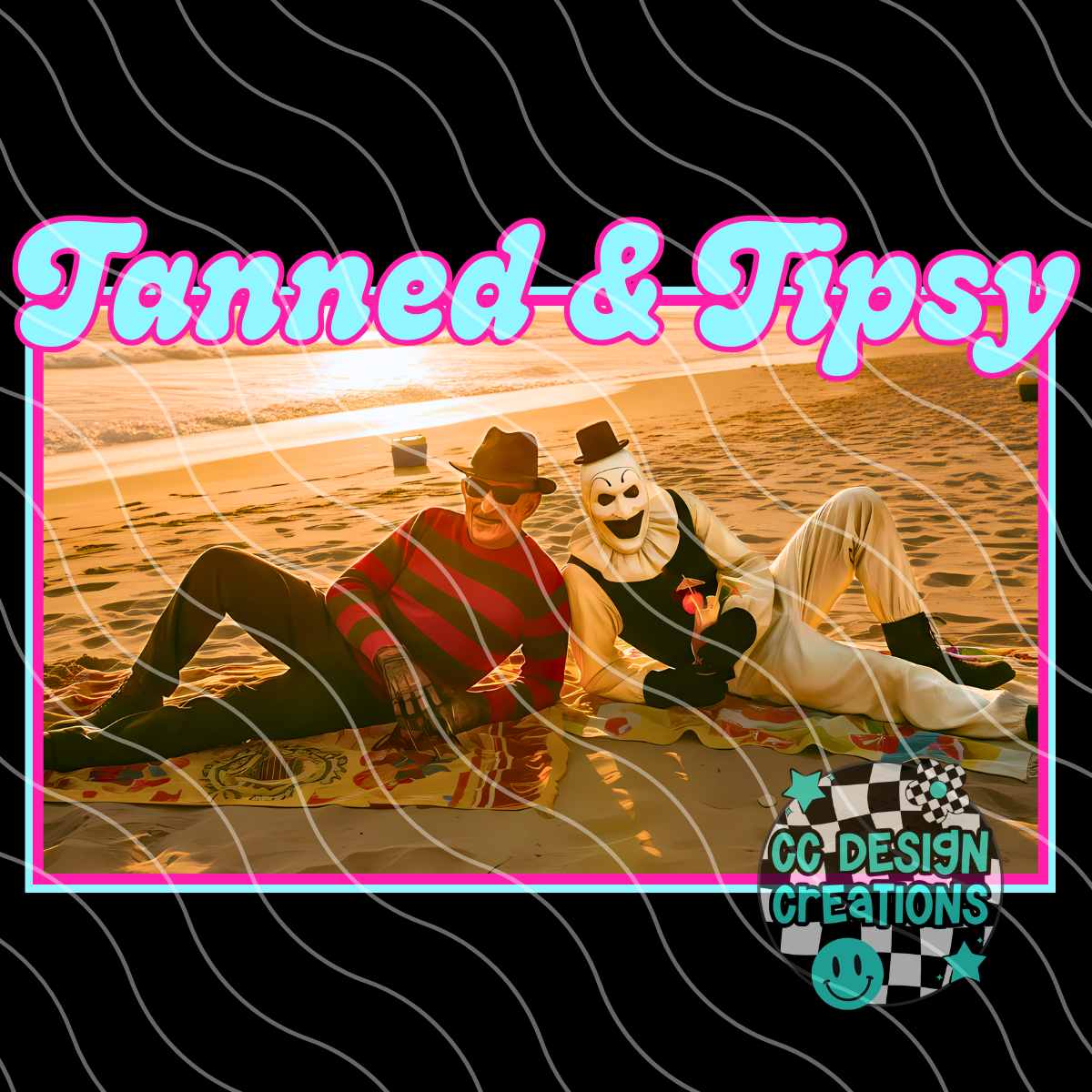 Tanned and Tipsy Horror PNG Digital Download