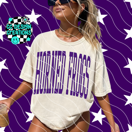 HORNED FROGS SKINNY VARSITY FOOTBALL PNG DIGITAL DOWNLOAD (REG + DIS INCLUDED)