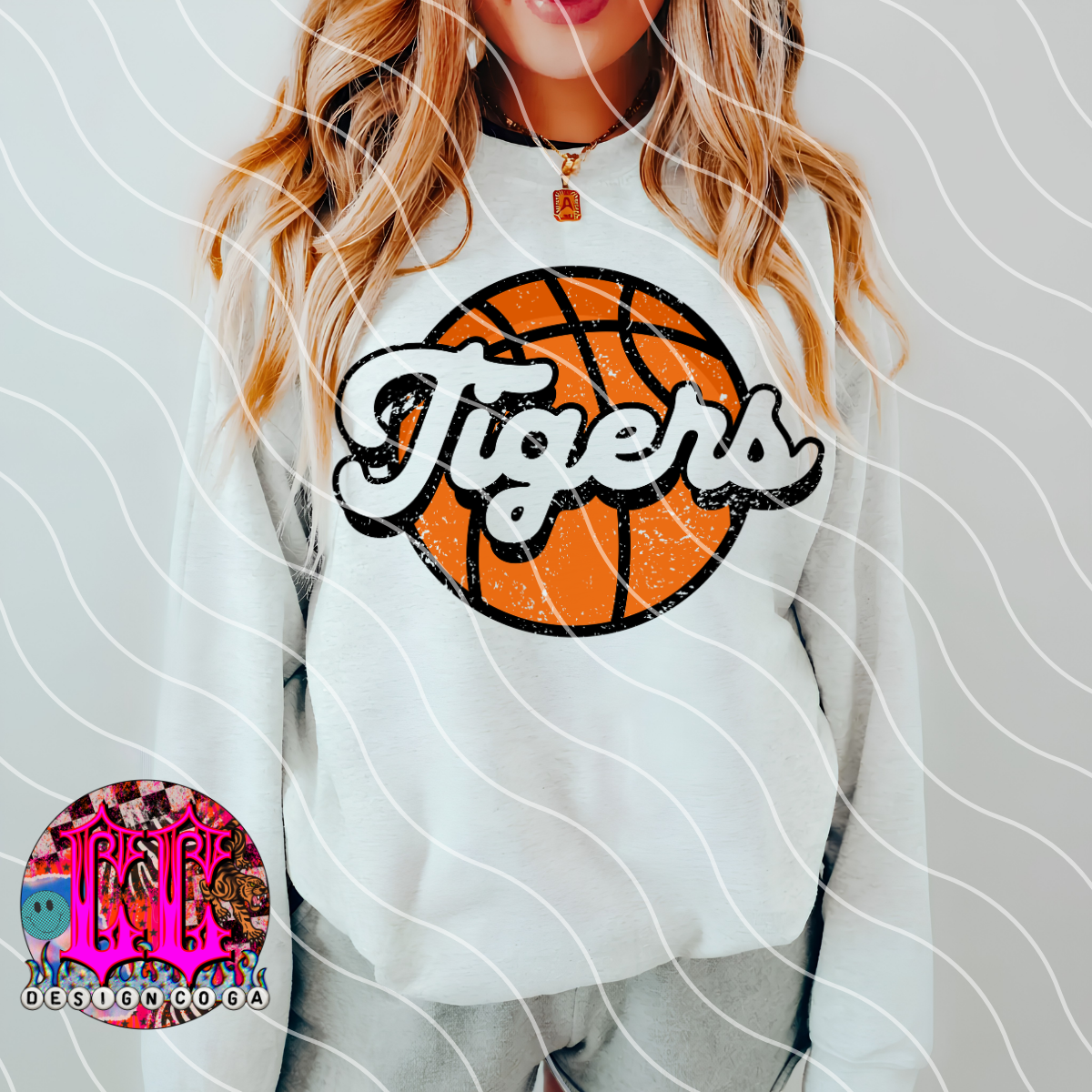 TIGERS BASKETBALL MASCOT PNG DIGITAL DOWNLOAD
