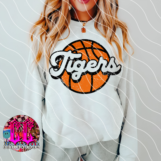 TIGERS BASKETBALL MASCOT PNG DIGITAL DOWNLOAD