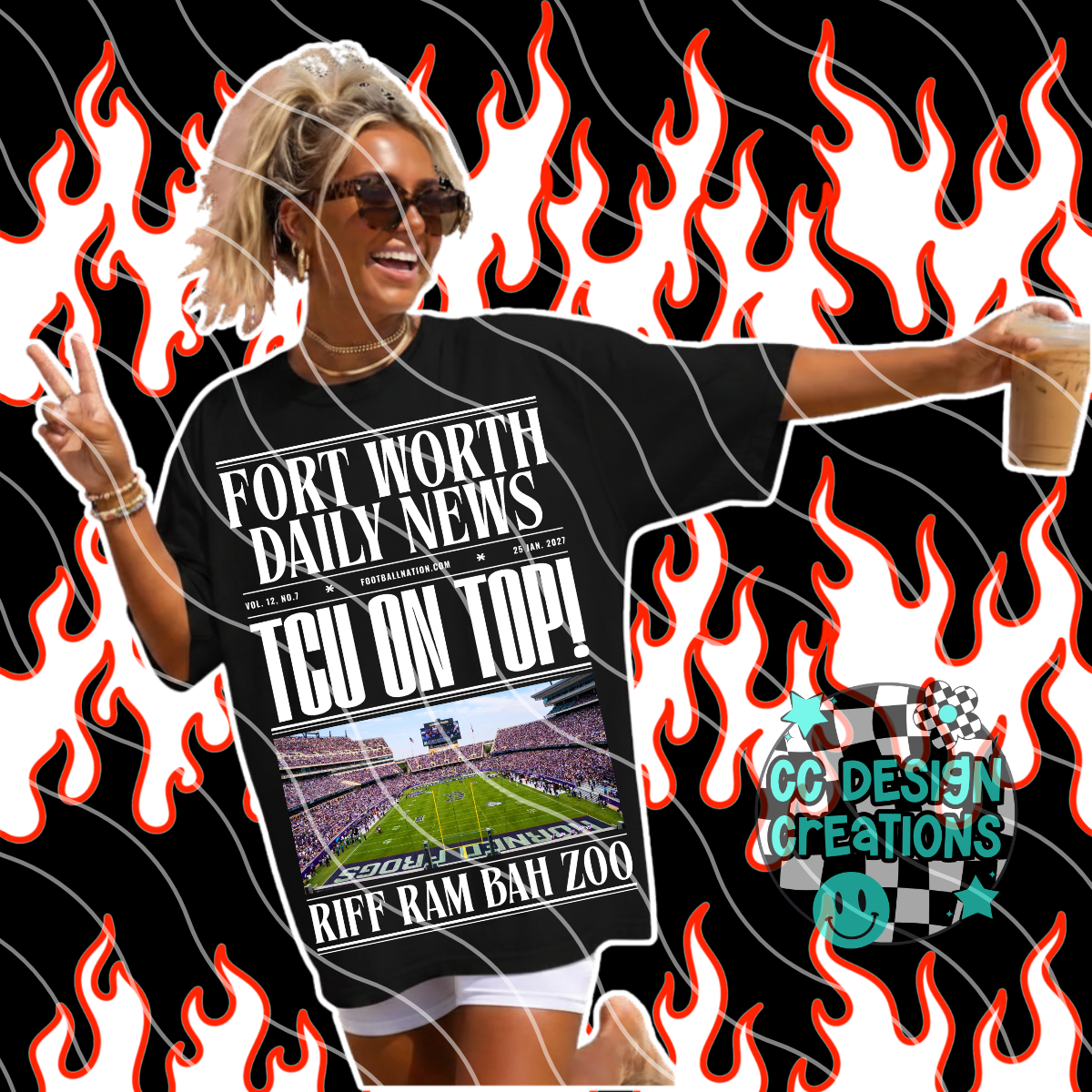 FORT WORTH DAILY FOOTBALL NEWS PNG DIGITAL DOWNLOAD (WHITE + BLACK INCLUDED)