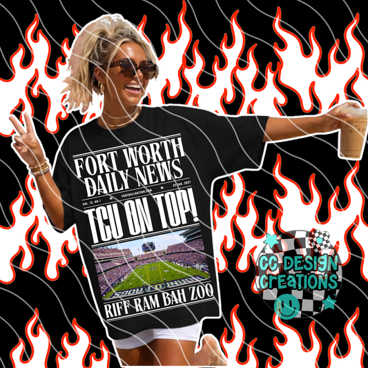 FORT WORTH DAILY FOOTBALL NEWS PNG DIGITAL DOWNLOAD (WHITE + BLACK INCLUDED)