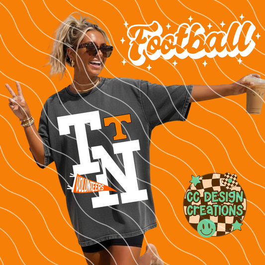 TENNESSEE FOOTBALL VARSITY PNG DIGITAL DOWNLOAD (WHITE + BLACK INCLUDED)