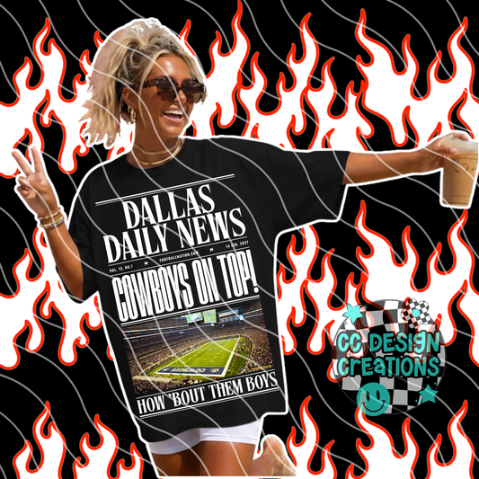 DALLAS DAILY FOOTBALL NEWS PNG DIGITAL DOWNLOAD (WHITE + BLACK INCLUDED)
