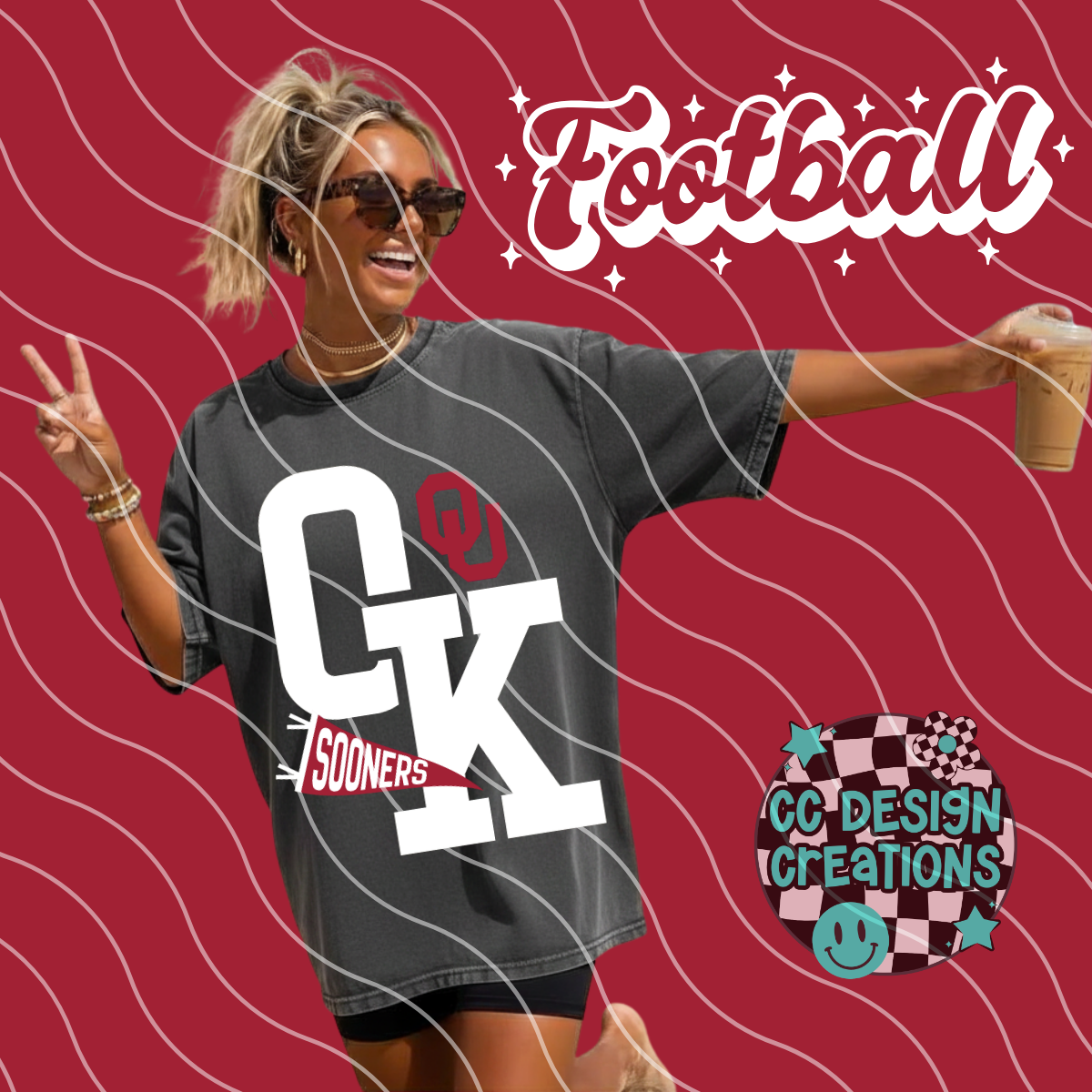 OKLAHOMA SOO NER FOOTBALL VARSITY PNG DIGITAL DOWNLOAD (WHITE + BLACK INCLUDED)