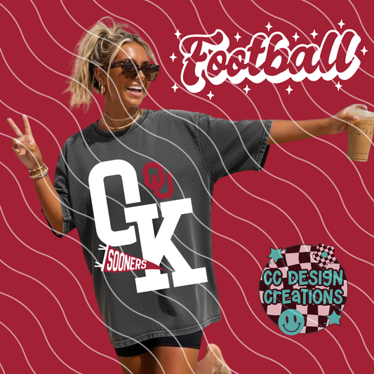 OKLAHOMA SOO NER FOOTBALL VARSITY PNG DIGITAL DOWNLOAD (WHITE + BLACK INCLUDED)