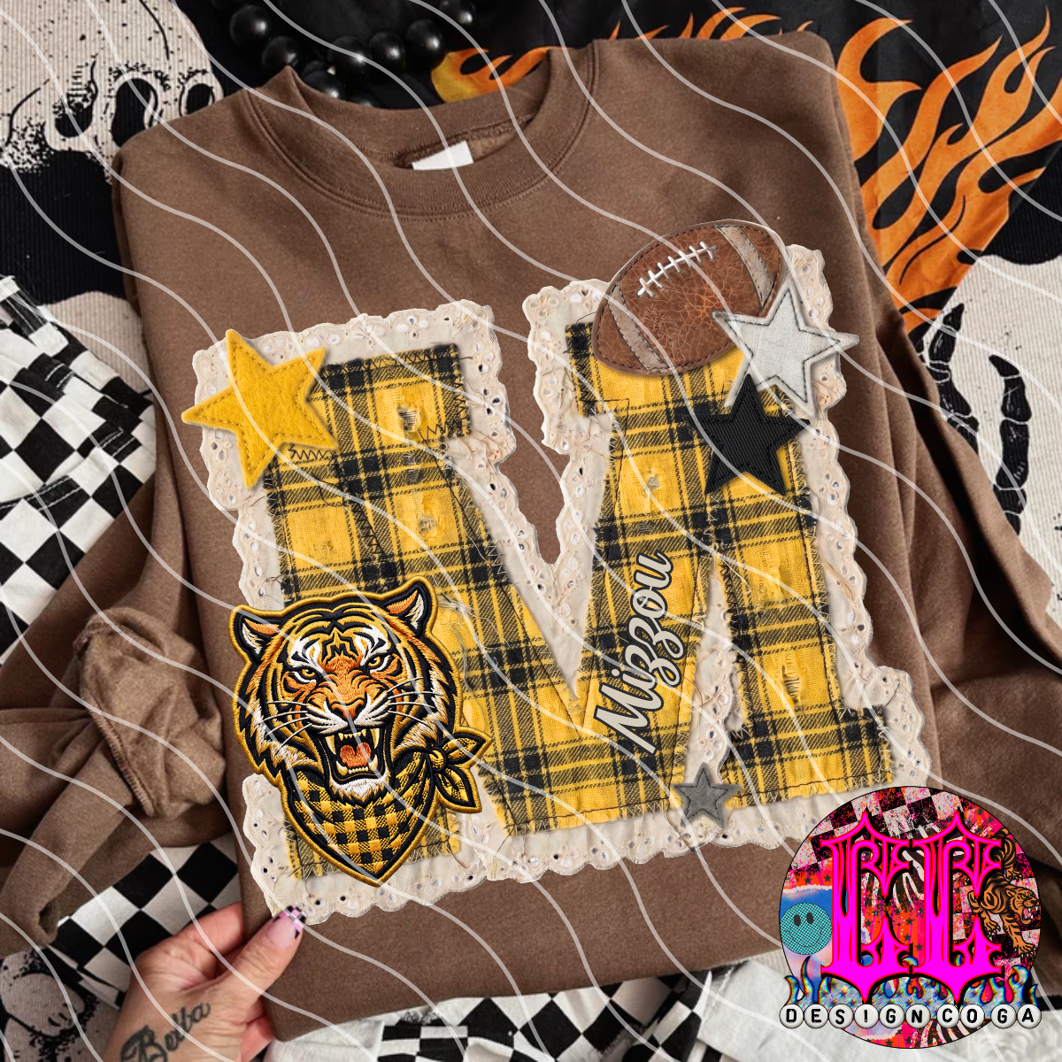 MIZZOU STITCHED FOOTBALL PNG DIGITAL DOWNLOAD