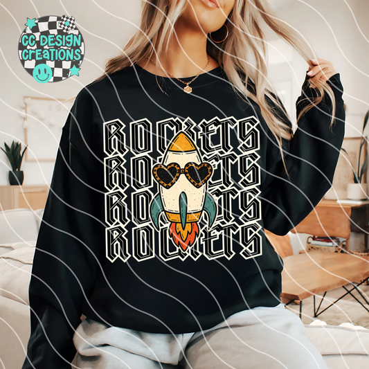 Rockets Preppy Grunge Mascot PNG Digital Download