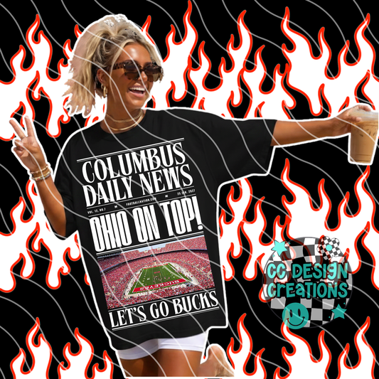 COLUMBUS DAILY FOOTBALL NEWS PNG DIGITAL DOWNLOAD (WHITE + BLACK INCLUDED)