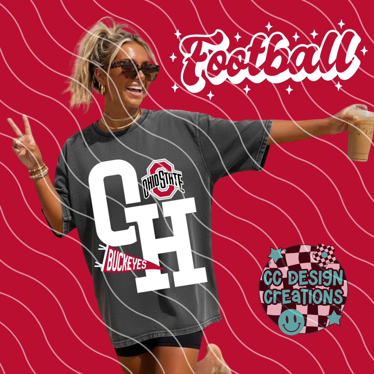 OHIO FOOTBALL VARSITY PNG DIGITAL DOWNLOAD (WHITE + BLACK INCLUDED)