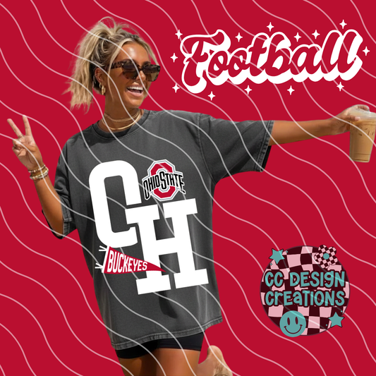 OHIO FOOTBALL VARSITY PNG DIGITAL DOWNLOAD (WHITE + BLACK INCLUDED)
