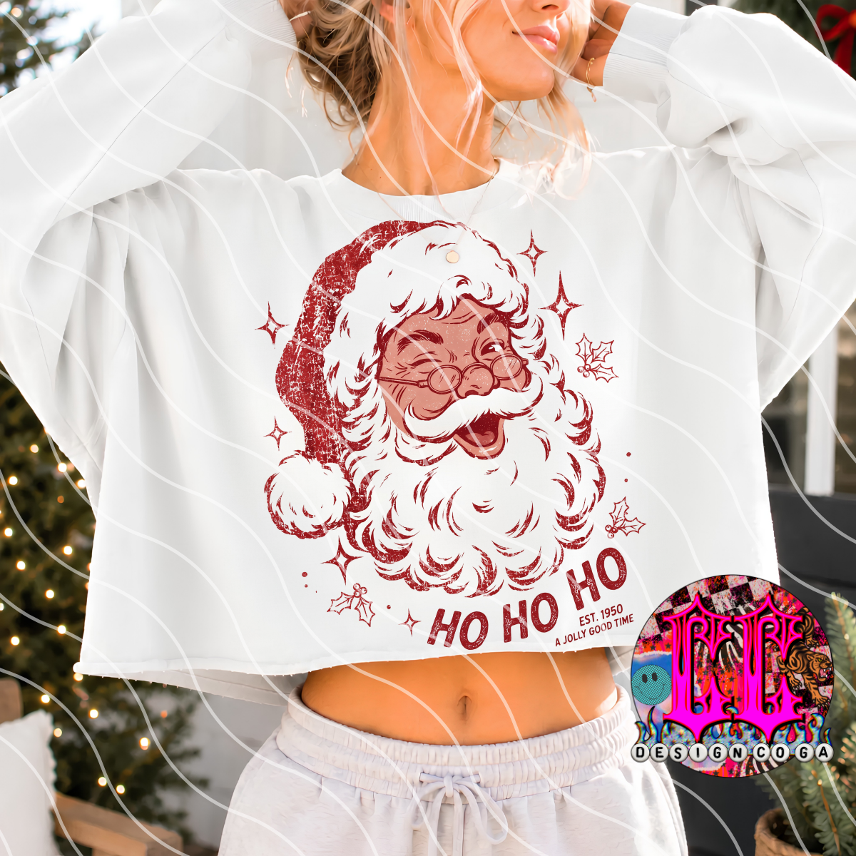 HOHOHO VINTAGE SANTA PNG DIGITAL DOWNLOAD