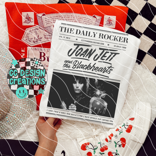 Rock N Roll Newspaper Jo an Je tt PNG Digital Download