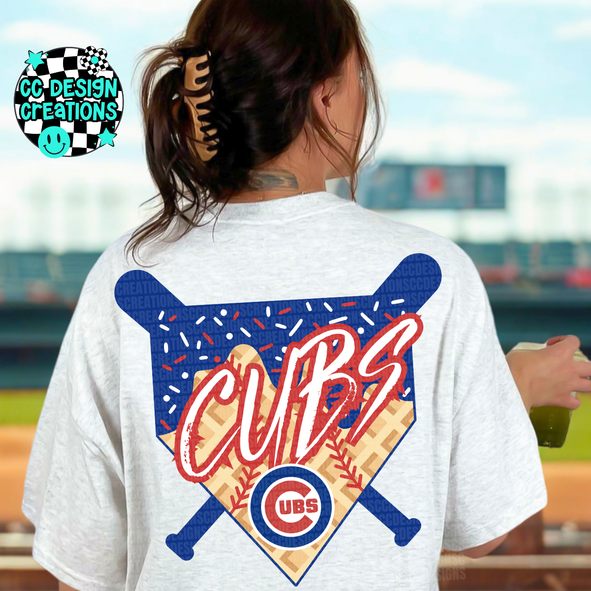 Cubs Baseball Drip PNG Digital Download