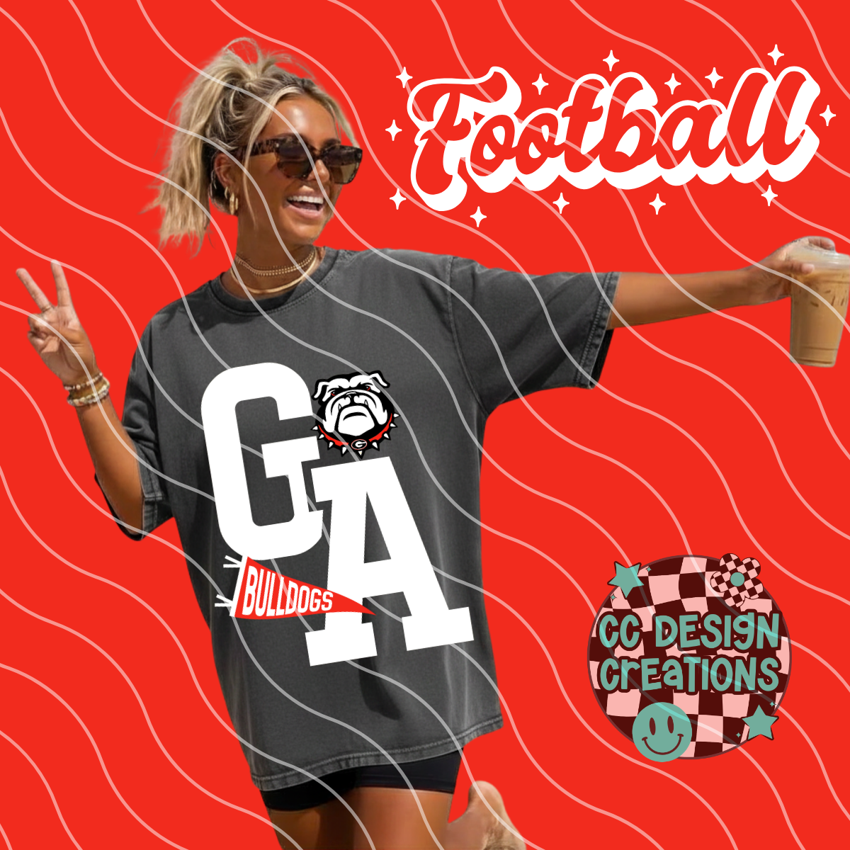 GEORGIA FOOTBALL VARSITY PNG DIGITAL DOWNLOAD (WHITE + BLACK INCLUDED)