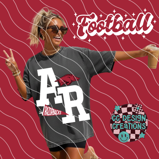 ARKANSAS FOOTBALL VARSITY PNG DIGITAL DOWNLOAD (WHITE + BLACK INCLUDED)