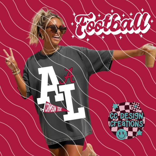 ALABAMA FOOTBALL VARSITY PNG DIGITAL DOWNLOAD (WHITE + BLACK INCLUDED)