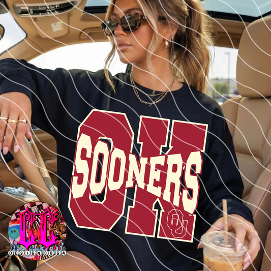 SOONERS MEGA LETTERS FOOTBALL PNG DIGITAL DOWNLOAD