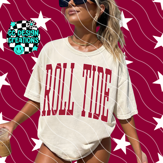 ROLL TIDE SKINNY VARSITY FOOTBALL PNG DIGITAL DOWNLOAD (REG + DIS INCLUDED)