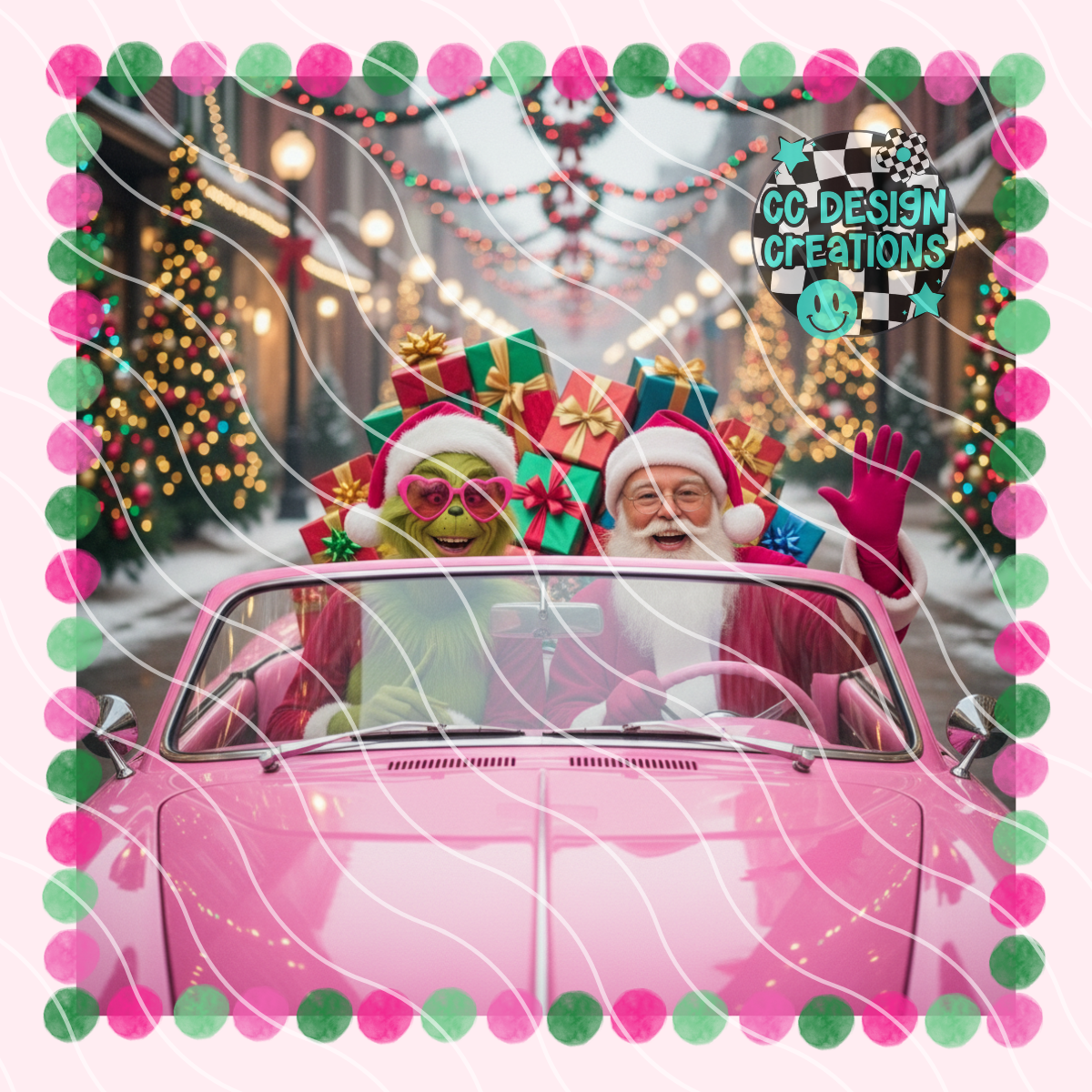 G rinch and Santa Cruisin PNG Digital Download