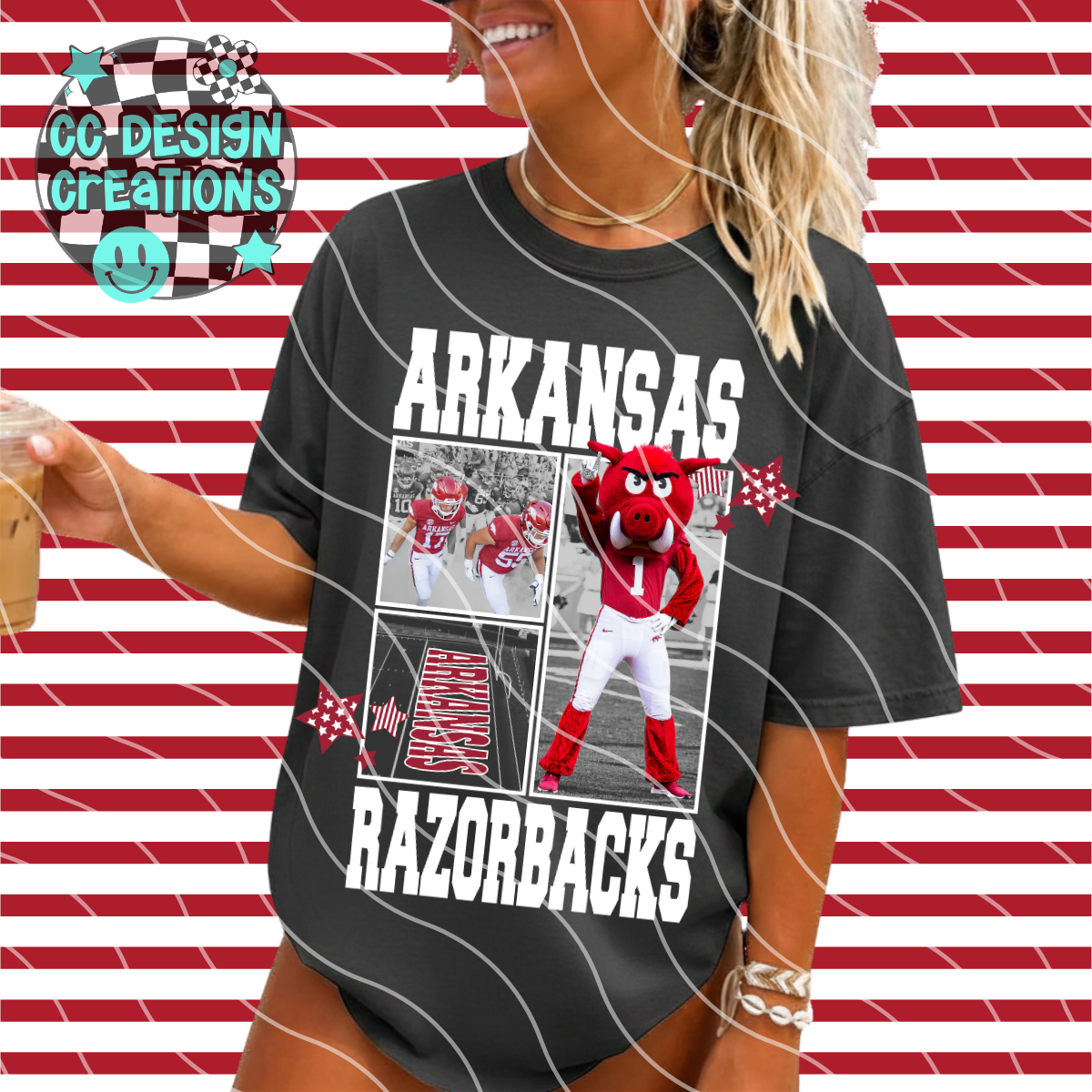 HOGS FOOTBALL COLLAGE PNG DIGITAL DOWNLOAD (WHITE + BLACK INCLUDED)