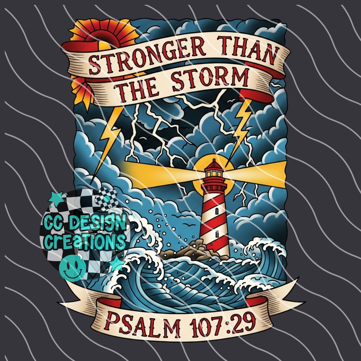 Stronger Than The Storm Christian Tattoo PNG Digital Download