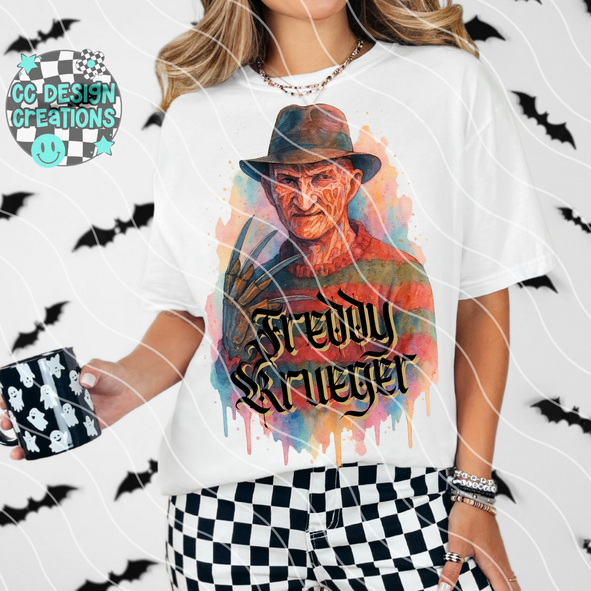 Freddy Horror Watercolor PNG Digital Download
